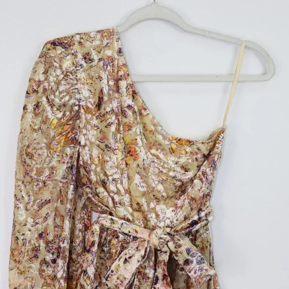 NEW Hemant and Nandita Kalon One Shoulder Belted Mini Dress Cyber Floral Small - Picture 7 of 10